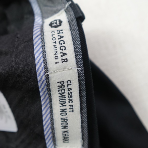 Haggar Dress Pants 38x32 Black Classic Fit No Iron Mid Rise Stretch Corporate - Picture 7 of 12